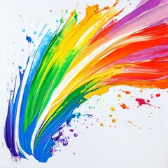Rainbow art on a white background, showcasing creativity and simplicity in vibrant colors