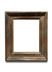 Vintage rustic thick wooden vertical frame. A natural and antique-style rectangular picture frame with an aged wood texture. Ideal for classic decor, photography, and artistic displays.