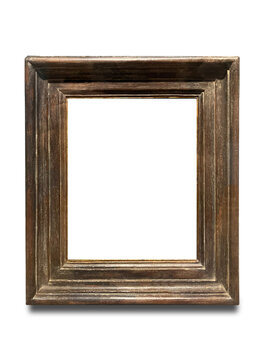 Vintage rustic thick wooden vertical frame. A natural and antique-style rectangular picture frame with an aged wood texture. Ideal for classic decor, photography, and artistic displays.