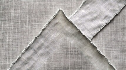 Two pieces of gray fabric are displayed on a neutral background