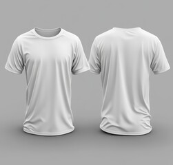 Blank white T-shirt mockup front and back (4)