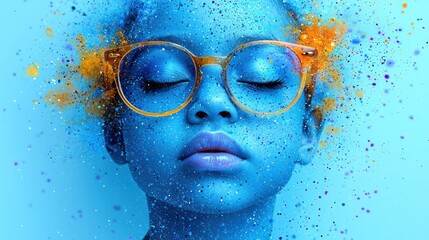 Colorful portrait, serene face