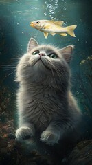 Cat Underwater Fish