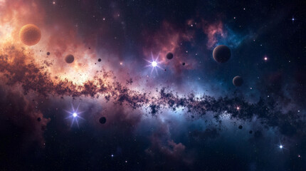 Fototapeta premium Galaxies nebulae and star clusters 