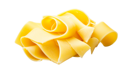 Cheese curls isolated on black background, cut out transparent