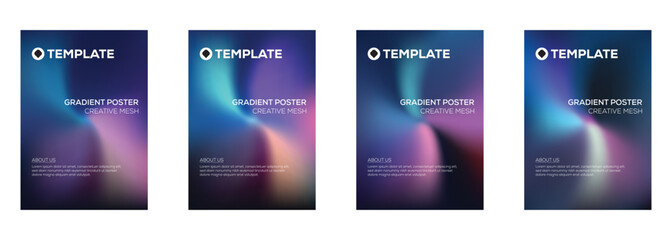 Fototapeta premium Gradient Poster Templates Creative Mesh Designs, Color Variations