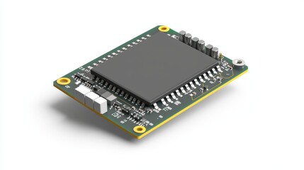An electronic circuit board with integrated components and a large chip