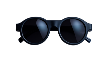 Stylish black round sunglasses eyewear fashion accessory, cut out transparent