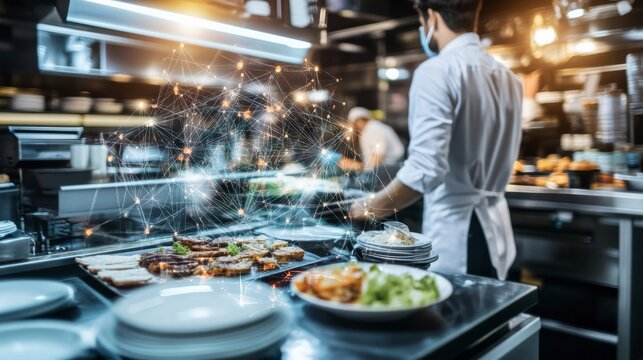An AI powered system optimizing restaurant operations by analyzing customer preferences, inventory levels, and kitchen efficiency to enhance dining experiences
