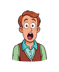 Surprised Cartoon Character Expression Illustration