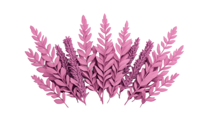 Pink leaves illustration, floral artwork on black background, cut out transparent