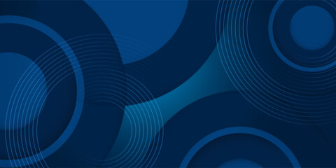 Fototapeta premium Simple minimal 3d dark blue abstract business presentation background with light stripes and overlap layers. Abstract gemoetric pattern luxury dark blue background