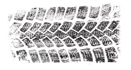 black tire tracks isolated on white background