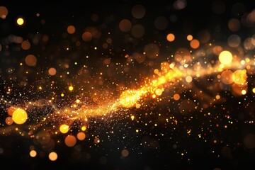 Abstract Glowing Particle Border with Bright Highlights for Black Friday Design and Decoration