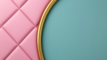 Pink And Teal Textured Background With Gold Frame