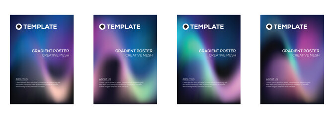 Gradient Poster Templates Creative Mesh Designs for Branding