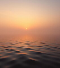 Obraz premium Misty dawn, subtle sea ripples reflecting soft light, fog, background