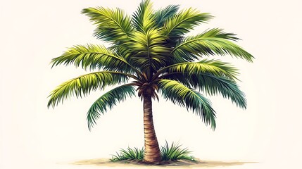 Tropical palm tree illustration high resolution picture