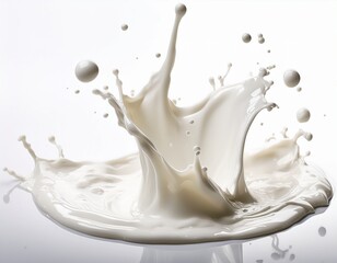 splash of milk on white background