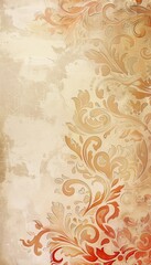 Obraz premium Vintage Birthday Border with Ornate Swirls on Aged Paper Texture for Elegant Design Projects
