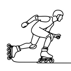 Roller skating person in motion drawing  