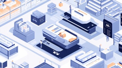 Obraz premium An AI powered system transforming retail logistics by analyzing inventory flow, AI-assisted order processing, and real-time supply chain optimization for faster product deliveries