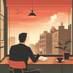 flat illustration for business, clean and minimal

