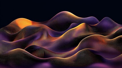 Abstract glowing hills feature detailed dots and lines designs beautifully