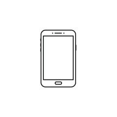 Smartphone Outline Icon, Blank Screen, Simple Line Art, Technology Concept, UI/UX, App Mockup