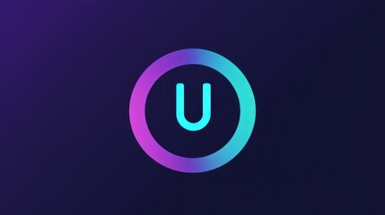 Abstract Gradient Logo with Letter U on Dark Background