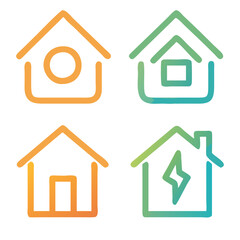 Home button icons set. Home page icon. Simple house symbols. Building icon. Vector illustration.
Simple house symbol. Smart home icon collection. Main page pictogram in filled, thin line, outline edit