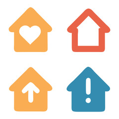 Home button icons set. Home page icon. Simple house symbols. Building icon. Vector illustration.
Simple house symbol. Smart home icon collection. Main page pictogram in filled, thin line, outline edit