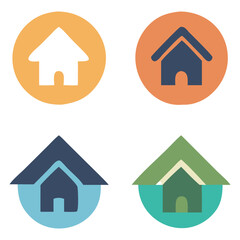 Obraz premium Home button icons set. Home page icon. Simple house symbols. Building icon. Vector illustration. Simple house symbol. Smart home icon collection. Main page pictogram in filled, thin line, outline edit