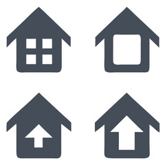 Home button icons set. Home page icon. Simple house symbols. Building icon. Vector illustration.
Simple house symbol. Smart home icon collection. Main page pictogram in filled, thin line, outline edit