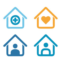 Home button icons set. Home page icon. Simple house symbols. Building icon. Vector illustration.
Simple house symbol. Smart home icon collection. Main page pictogram in filled, thin line, outline edit