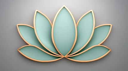 Teal And Gold Floral Design