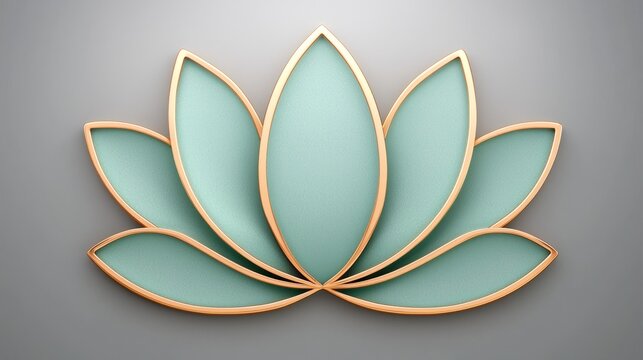 Teal And Gold Floral Design