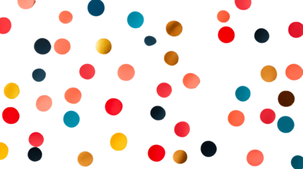 Festive Colorful Circles on Black, cut out transparent