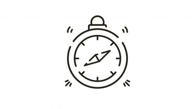 Looping Animated Outline Compass Icon
