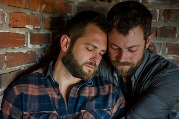 Happy Loving Gay Couple Enjoying Their Freedom and Love