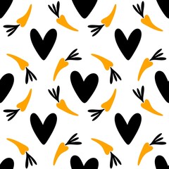 Summer vegetable seamless carrots pattern for wrapping paper and fabrics and kids clothes print and kitchen textiles