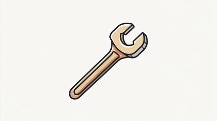 Illustration of a Spanner Tool Ideal for DIY Projects and Mechanic Themes Featuring Detailed