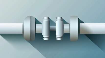 Mechanical Components and Plumbing Fittings on a Gradient Background Ideal for Industrial Eng