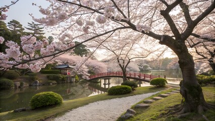 Obraz premium Springtime Cherry Tree Orchard