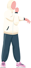 Fototapeta premium Illustration of a hijab arm stretching