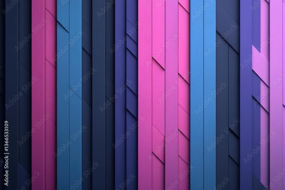 Poster vertical abstract wooden planks displaying blue pink purple colors and creating a modern textured ba