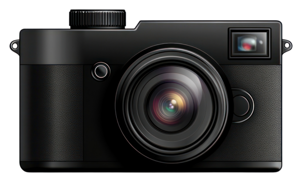 PNG Black Compact camera with zoom lens professional photography design.