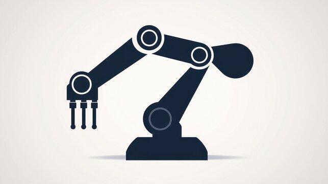 Robotic Arm Illustration Modern Automation Technology Icon for Industry and Manufacturing Appl