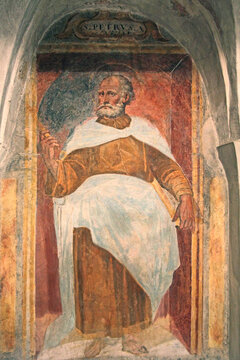 San Pietro; affresco nella cripta della chiesa di San Calocero a Civate (Lecco)