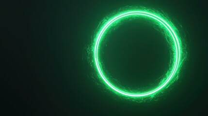 Obraz premium A stunning digital artwork of a glowing, spherical object radiating sound waves in a dark void, with green and black hues.